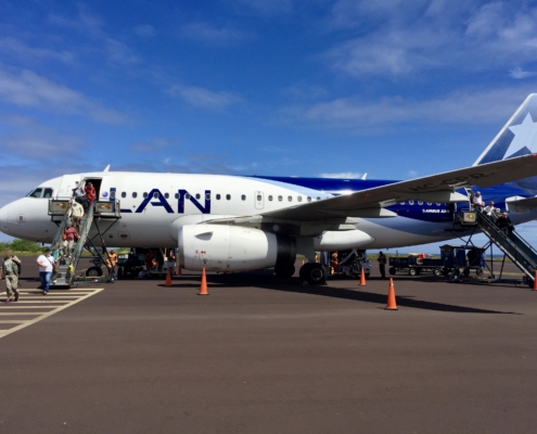 Plane where passengers are going from board